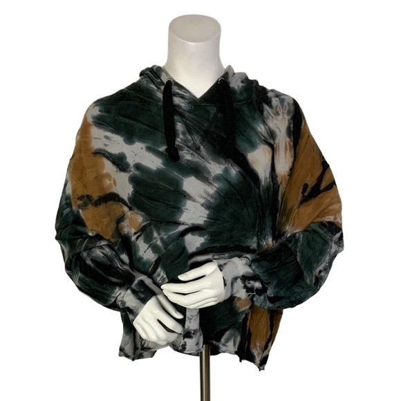 Vintage Havana Tops - Vintage Havana Tie Dye Burnout Fleece Hoodie